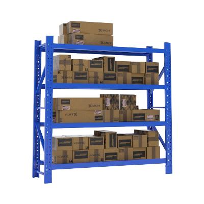 绵冠货架仓储仓库自由组合家用置物架中型库房多功能展示架铁架子 蓝色1500*500*2000mm四层
