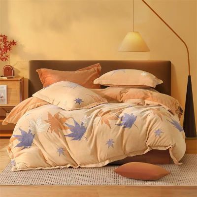 水星家纺全棉四件套家 暖绒四件套(牛奶绒) 1.8米220x240cm