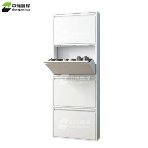 中豫鑫泽 ZYXZ4022019 钢制翻斗鞋柜简约现代收纳柜白色四斗