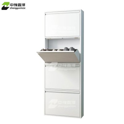 中豫鑫泽 ZYXZ4022019 钢制翻斗鞋柜简约现代收纳柜白色四斗