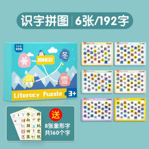 宝宝幼儿早教识字拼图汉字认字认知卡片3-4到6岁儿童进阶益智玩具
