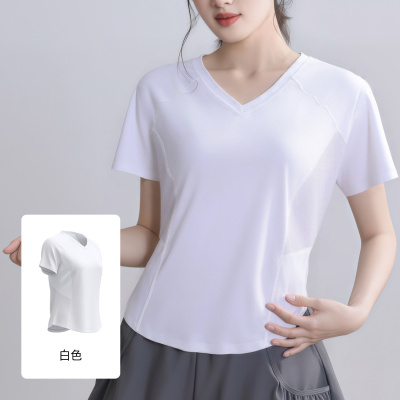 夏季新款后背网纱款式健身短袖户外跑步运动短袖T恤瑜伽服
