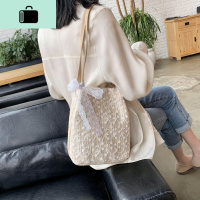 春夏仙女蕾丝包百搭手提编编织单肩小清新购物袋大容量水桶女包NEW LAKE女士单肩包