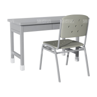 洛泰远 LTY3110754制式营具办公桌营房钢制学习桌 制式二抽桌椅组合(一桌一椅)1100*550*780
