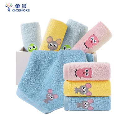 5条装金号纯棉童巾学生小毛巾婴童卡通全棉洗脸毛巾柔软吸水不掉毛宝宝儿童家用方巾