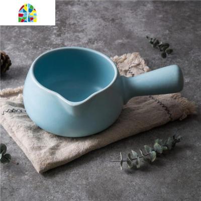 日式陶瓷奶锅汤锅不粘锅小砂锅热牛奶煮粥泡面锅宝宝辅食小锅炖锅 FENGHOU 大红色1000ml送隔热垫