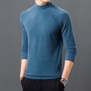 双面德绒男士打底衫秋冬新款半高领时尚休闲保暖德绒卫衣男