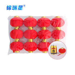 锦瑞星新年节庆大红植绒小灯笼9#12个/包