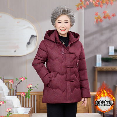 时尚老年衣服加绒保暖老太太棉衣女新款女装奶奶装衣服40-60岁女
