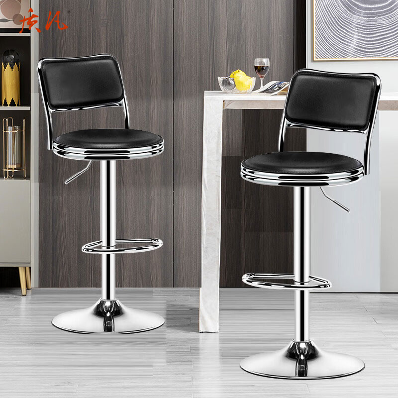 苏宁 质凡 吧台椅可升降家用轻奢吧椅带靠背高脚椅前台椅