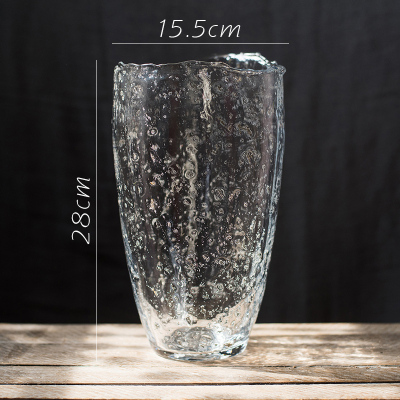 美帮汇夹沙冰晶瓶手工艺玻璃瓶子花瓶花器花插装饰摆件艺术器皿 大号