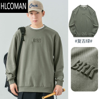HLCOMANWOODSOON春季卫衣男情侣休闲宽松圆领T恤款加绒加厚男士上衣