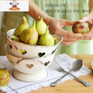 美式乡村风果盘复古铁艺果篮家用洗菜篮沥水篮漏碗北欧ins水果盆 敬平