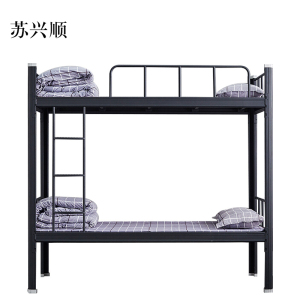 苏兴顺铁架床钢木床宿舍床黑色加厚型2000X1000含床板