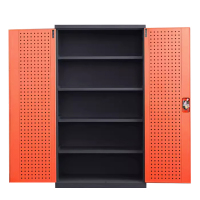 乙壬重型工具柜加厚物件工具储物柜工厂铁皮柜汽修厂零件收纳柜橘色五层带挂板