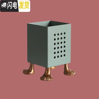三维工匠[空之喵喵]北欧个性创意猫爪简约铁艺笔筒ins创意时尚可爱办公室 镂空*笔筒*绿色