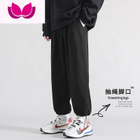 七斓运动裤男款黑色宽松束脚裤休闲长裤潮牌夏季男士卫裤男款裤子