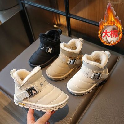 儿童雪地靴年冬季大棉字母雪地棉保暖男女童棉靴时尚