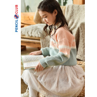 [福利]铅笔俱乐部童装女童秋装毛衣撞色小清新儿童针织衫翻领