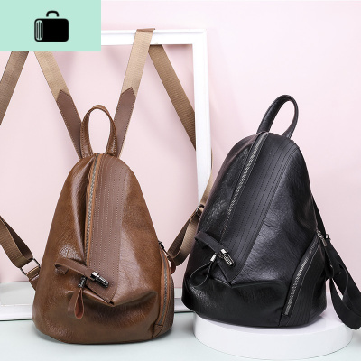 包包女2019新款网红女士双肩包女韩版大容量旅行软皮背包休闲书包NEW LAKE