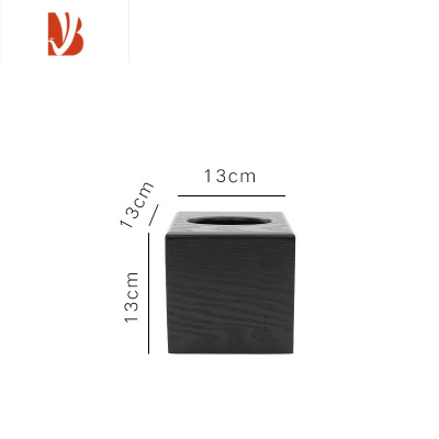 三维工匠实用木质制纸巾盒北欧ins客厅轻奢卧室床头简约餐巾盒车载木纹黑 黑色正方