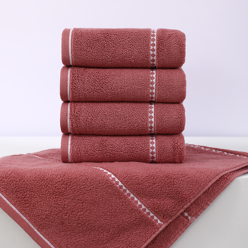 鲸轩 M601 34*74cm 120g 春风十里精梳棉提缎毛巾(计价单位:条)红色