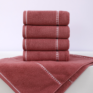 鲸轩 M601 34*74cm 120g 春风十里精梳棉提缎毛巾(计价单位:条)红色