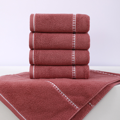 鲸轩 M601 34*74cm 120g 春风十里精梳棉提缎毛巾(计价单位:条)红色