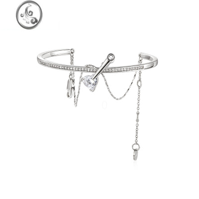 JiMi镶钻叠戴开口手镯女原创小众设计感手环轻奢高级感精致手链