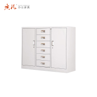苏宁 质凡 办公家具 宽中六斗矮柜储物柜带锁多门柜/ZF-WJG017/900*390*1180