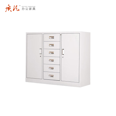 苏宁 质凡 办公家具 宽中六斗矮柜储物柜带锁多门柜/ZF-WJG017/900*390*1180