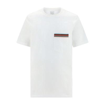 Paul Smith男士白色徽标T恤圆领短袖简约舒适透气日常休闲服装