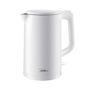 美的(Midea) 电水壶 1.7L 双层防烫 304不锈钢 大容量 AEK1769 纯色注塑 极地白 1500W