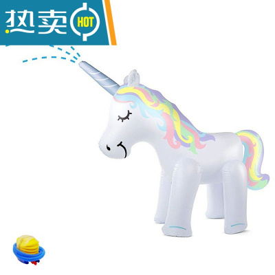 INS夏天巨型草坪充气喷水独角兽户外沙滩花园儿童大象戏水玩具真智力