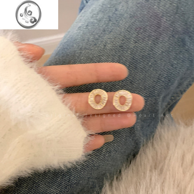 JiMi不规则圆圈耳环女法式气质网红耳钉ins潮简约百搭轻奢高级感耳饰