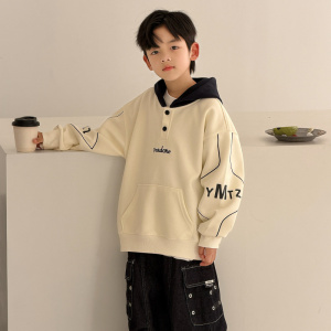男童连帽卫衣儿童春季上衣2026春秋新款中大童春装衣服潮童装男孩