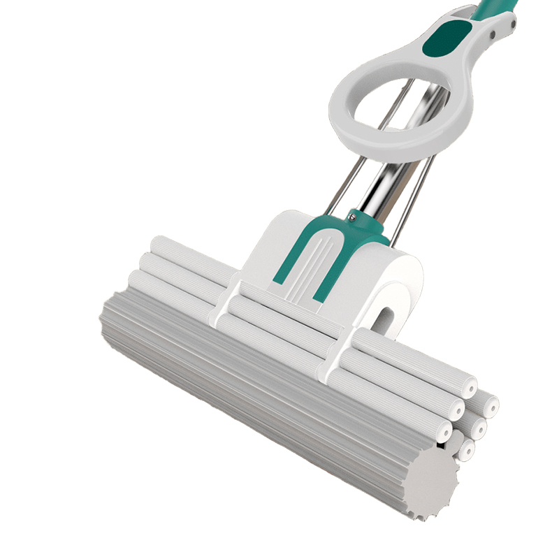 老房太太 三排滚轮胶棉拖把 头宽38cm 共2个胶棉头 干湿两拖 免手洗拖布 L383/把