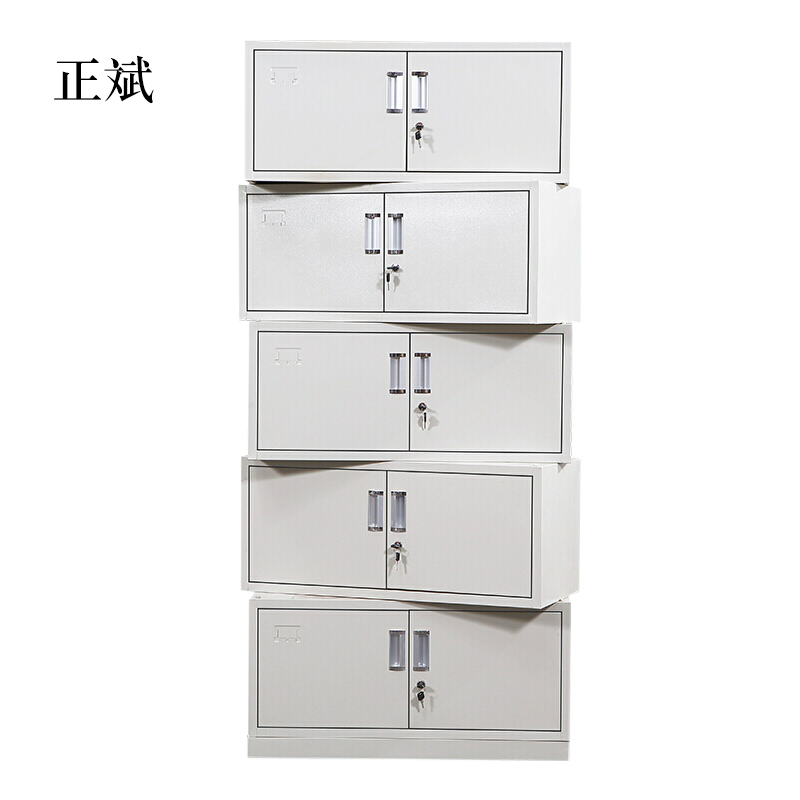 正斌钢制文件柜档案柜财务凭证柜带锁储物柜铁皮柜书柜分五节文件柜