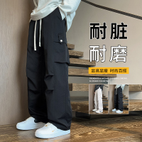 工装裤男春秋季宽松百搭休闲裤美式潮流直筒坠感阔腿长裤子