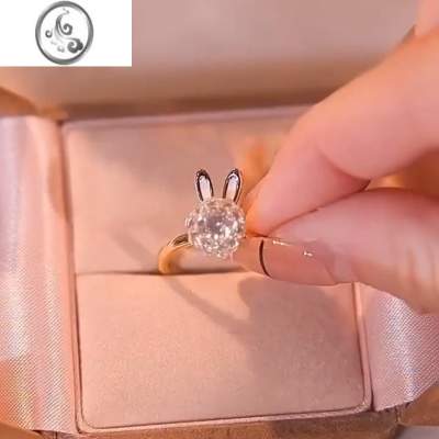 JiMi小兔子设计款戒指女小众高级感轻奢指环气质时尚个性2023年新款潮