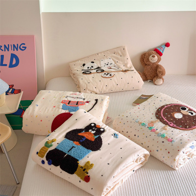 ins卡通A类全棉双层纱大豆纤维夏被春秋被芯纯棉儿童夏凉被空调被
