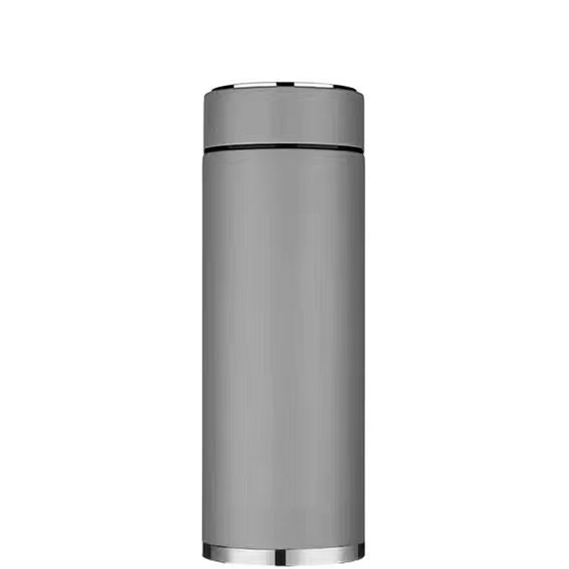松道 商务杯茶隔分离直身杯真空保温杯高级灰500ML