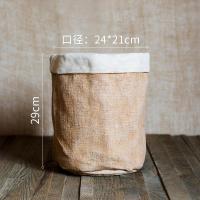 家柏饰(CORATED)水泥麻布口袋大小花盆花器花瓶干花种植室内盆栽创意北欧 水泥仿麻布口袋花器(大号)底部已打孔 大