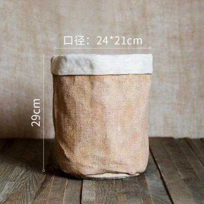 家柏饰(CORATED)水泥麻布口袋大小花盆花器花瓶干花种植室内盆栽创意北欧 水泥仿麻布口袋花器(大号)底部已打孔 大