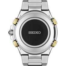 SEIKO男士光动能无线电同步计时码表不锈钢腕表45mm