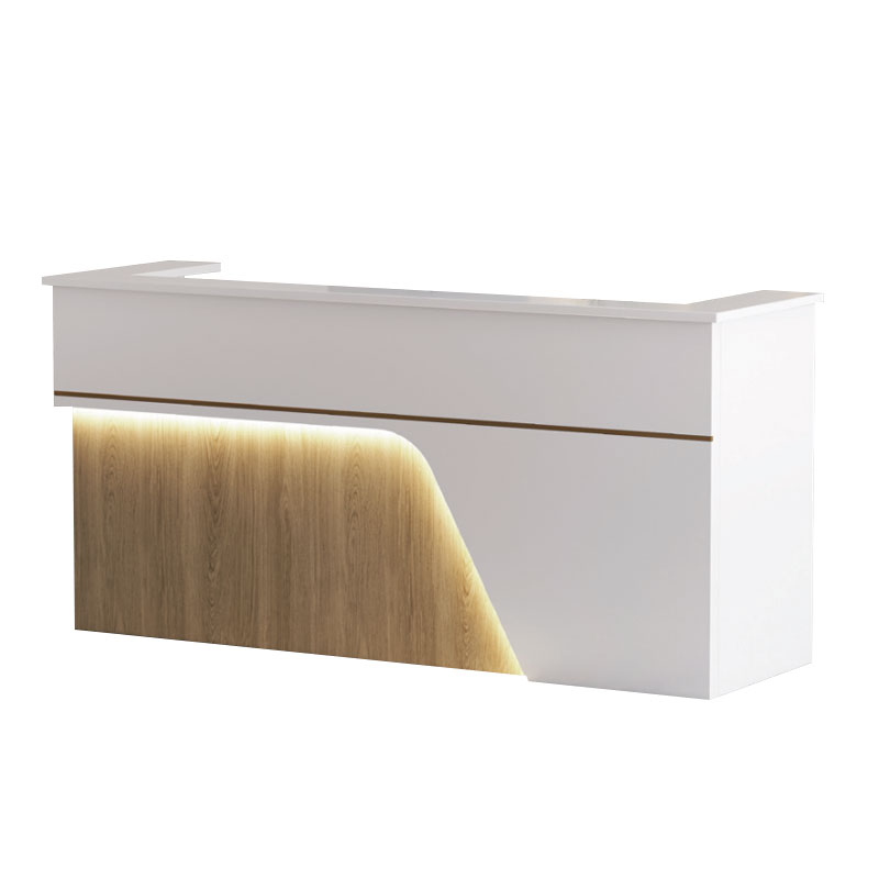 中豫鑫泽ZYXZ5041844 吧台收银台烤漆小型柜台简约现代商用吧台桌公司前台接待台 1.6米