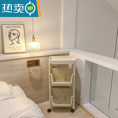 敬平*片片吖*ins风带轮多层收纳架零食杂物置物架可移动