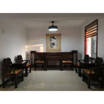 农村中堂六件套实木仿古中式四件套榆木太师椅八仙桌佛龛财神供桌