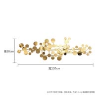 轻奢金属壁饰客厅沙发背景墙面装饰品卧室创意墙饰挂件样板房壁挂 三维工匠 220*78cm钛金色