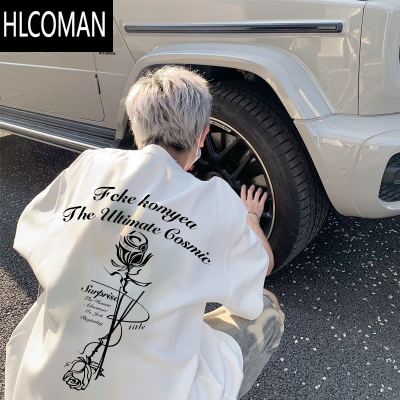 HLCOMANT2024新款美式t恤男短袖夏季ins潮牌男装宽松半袖体恤衫